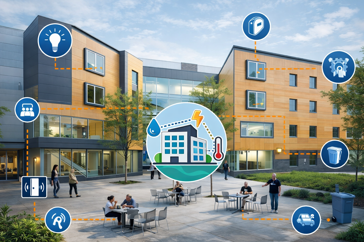 Illustration des cas d’usage IoT Store dans un bâtiment connecté